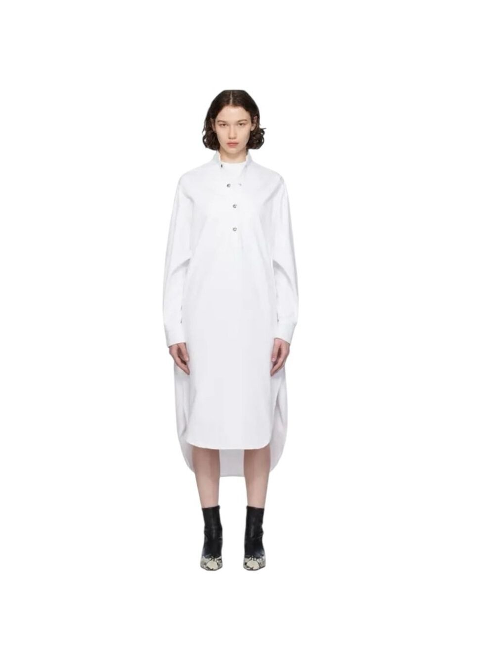 Khaite Women’s White Denim Seffi Midi Dress Size Small Dress
